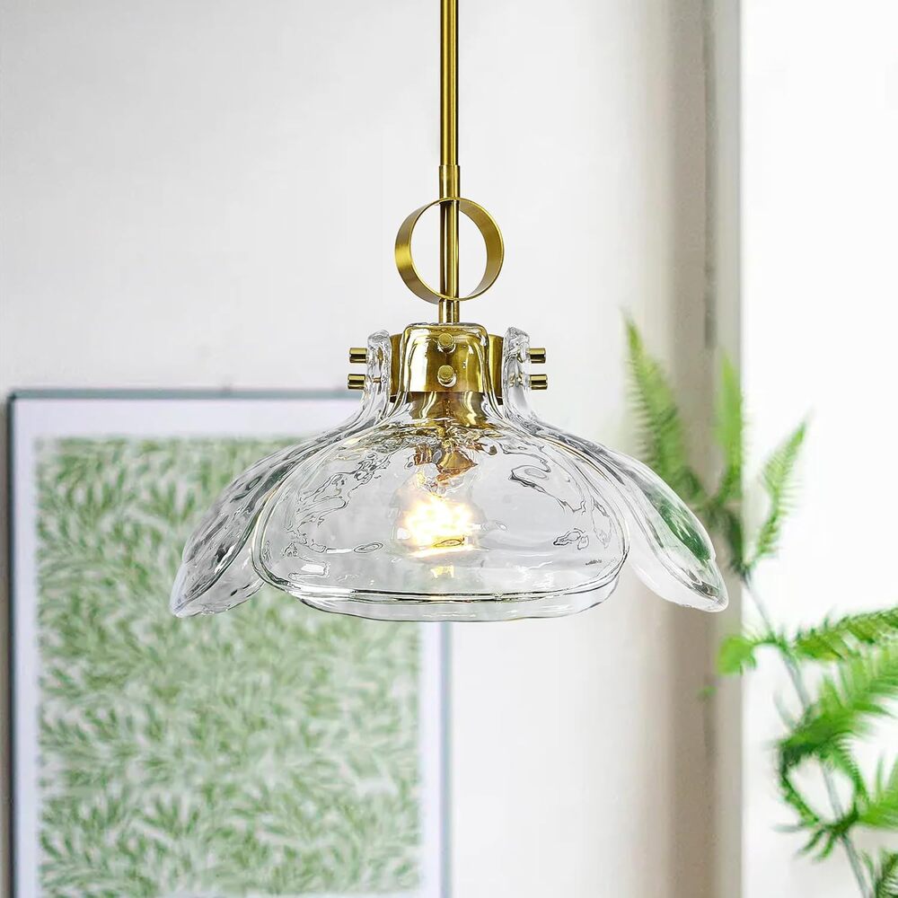 Modern Glass Pendant Light 12.9" Farmhouse Pendant Lights,Vintage Chandelier